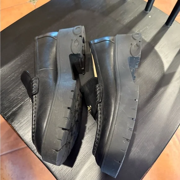 Coach Ruthie Black Leather Slip-On Loafers womens size 10 - Picture 4 of 7